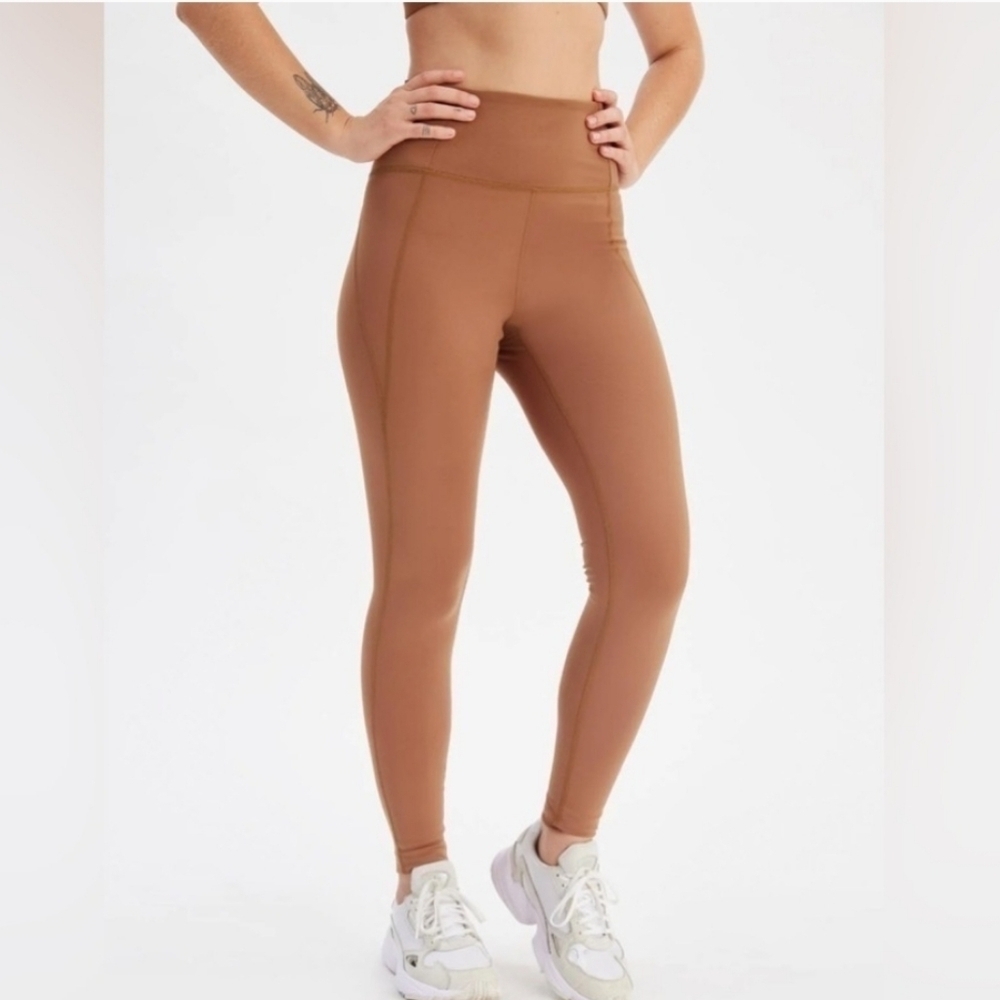 Girlfriend Collective Compressive High Rise 28" Leggings Antler Pink/Tan Large